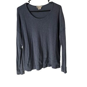 500 Denim Maison Cinquante Long Slv‎ Pullover Top Blue M Casual Comfort Everyday
